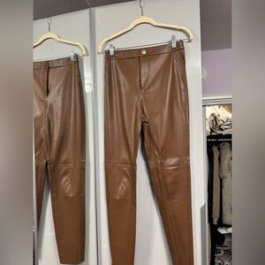 Brown Faux Leather Pants